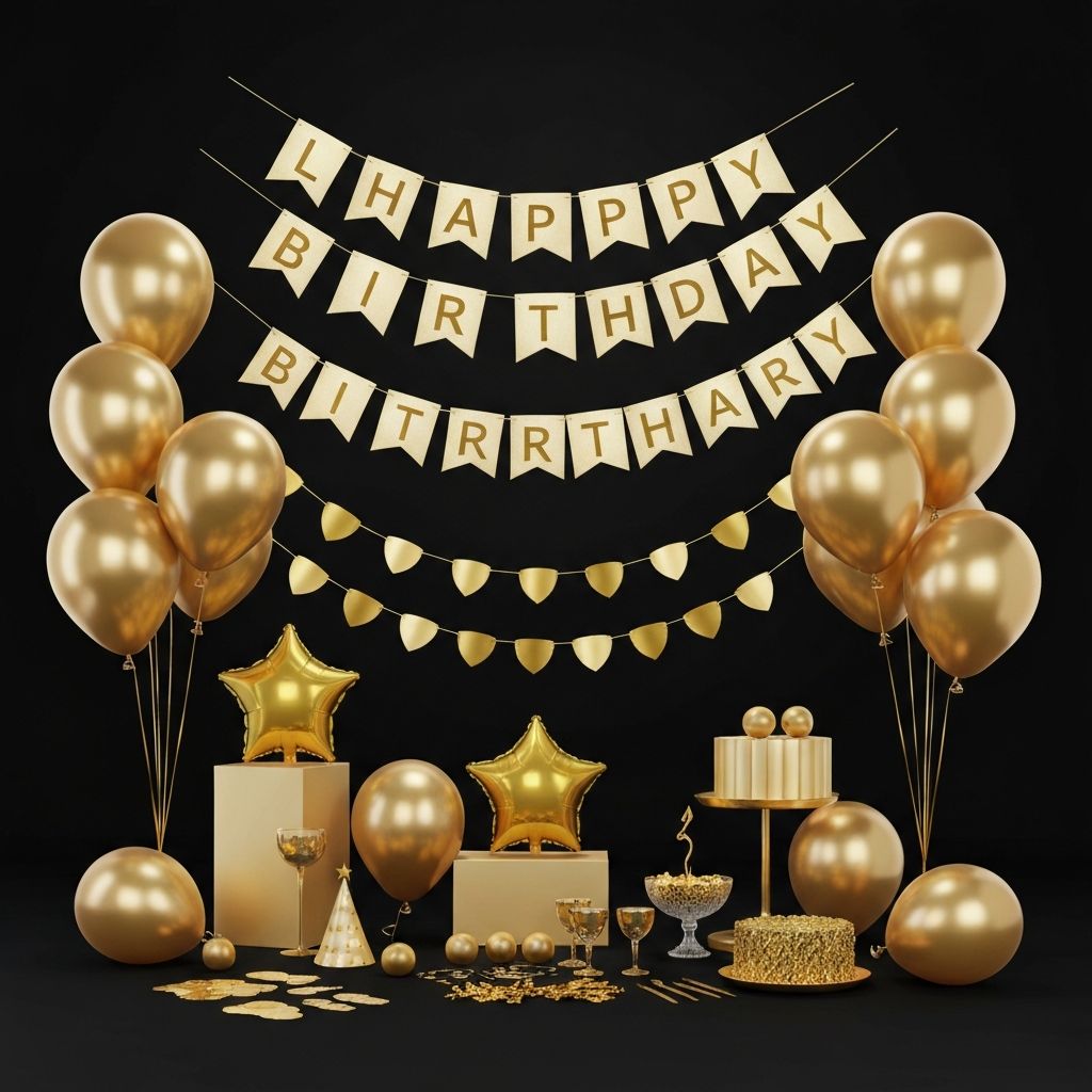 Kit Decoración Cumpleaños Gold